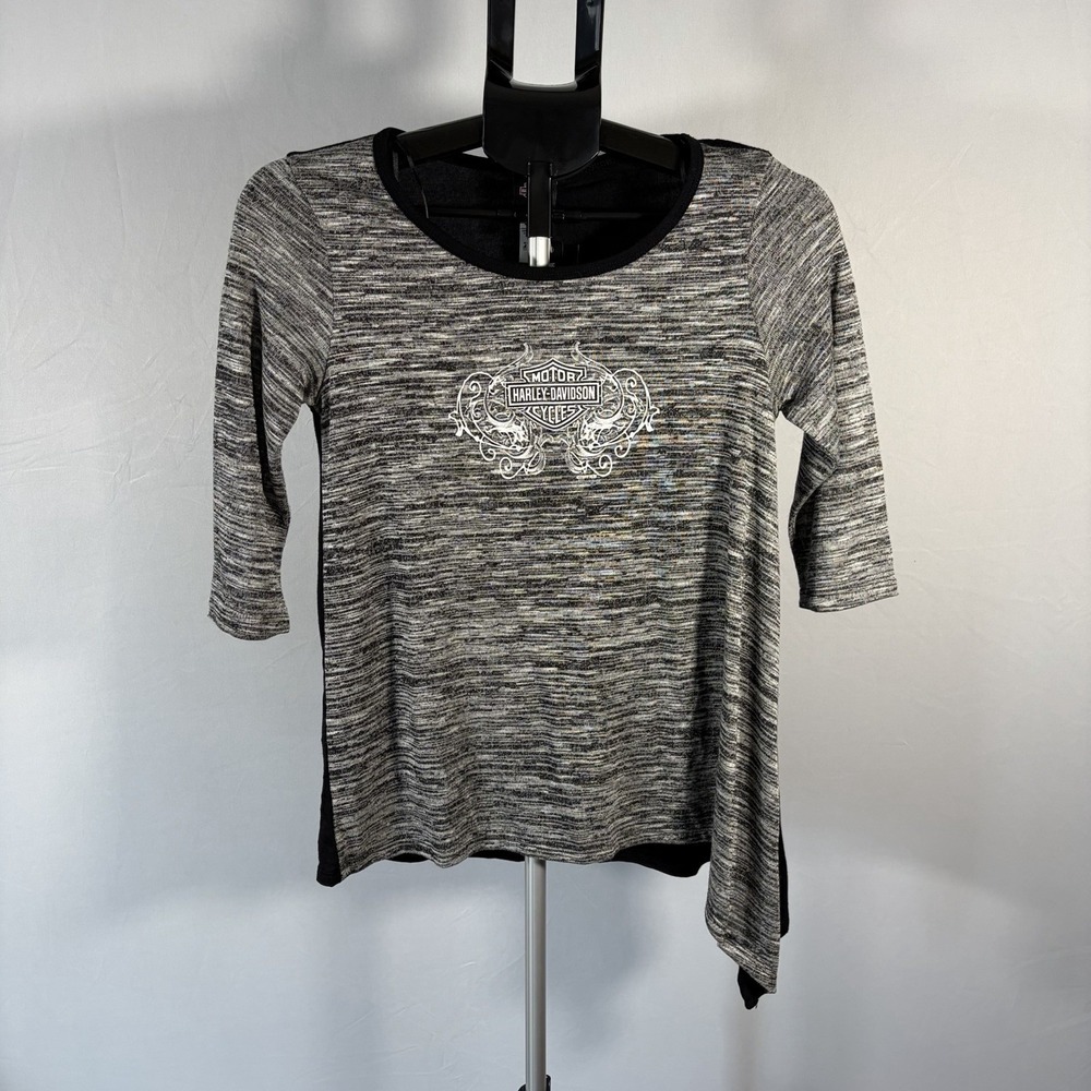 NWT Harley Davidson Small Womens Beartooth Pass Montana 3/4 Sleeve Shirt Lodge
